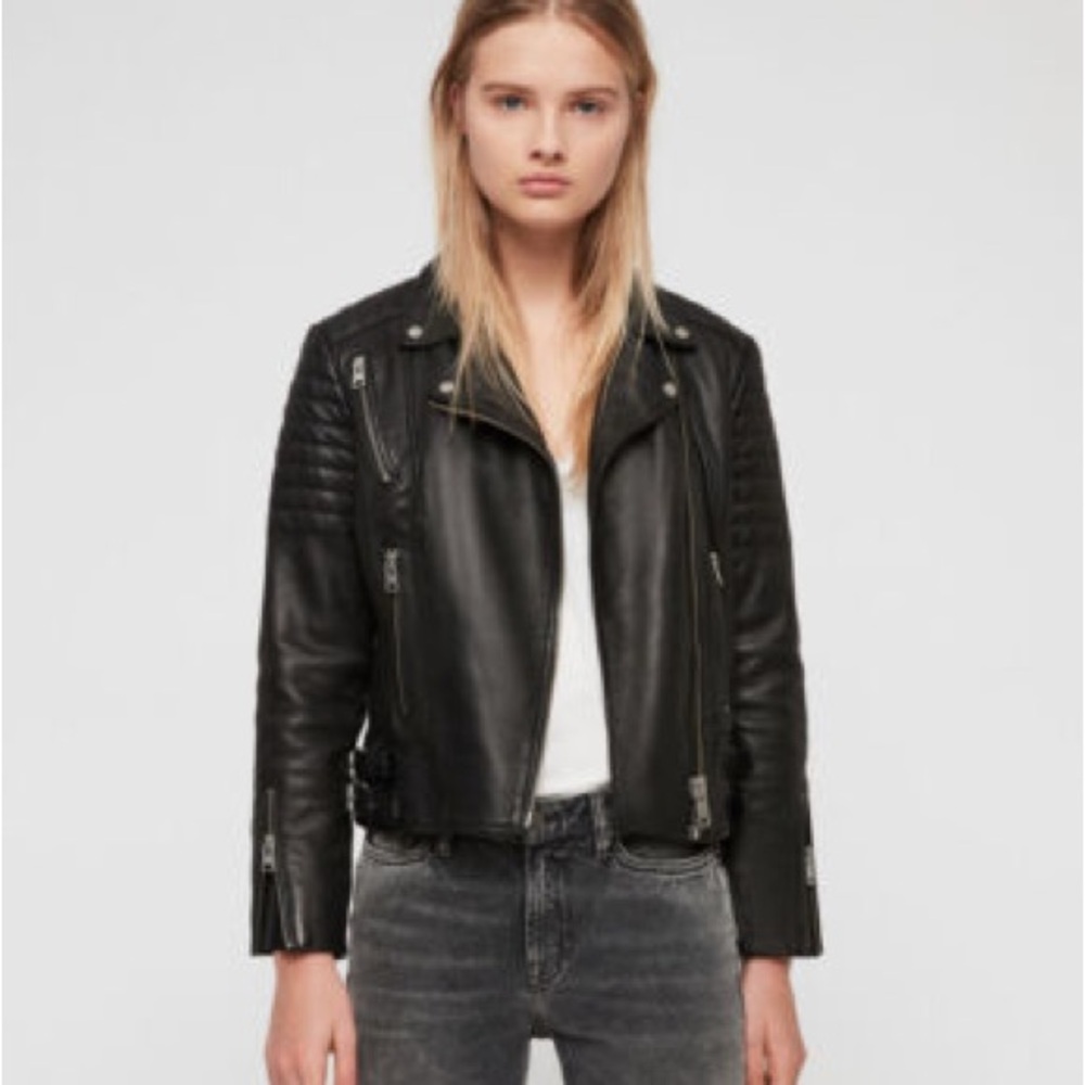 WHISTLES - 
Black Dylan Biker Jacket